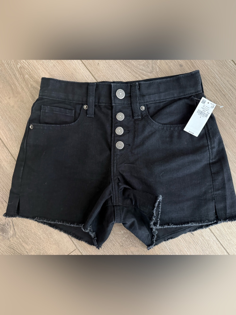 Old Navy Black High-Rise Button-Fly Shorts